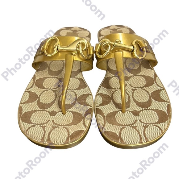 COACH | Rikki Metallic Sandal in Bronze Jelly Signature Gold Lobster Clasp‎ 6 - Picture 14 of 14